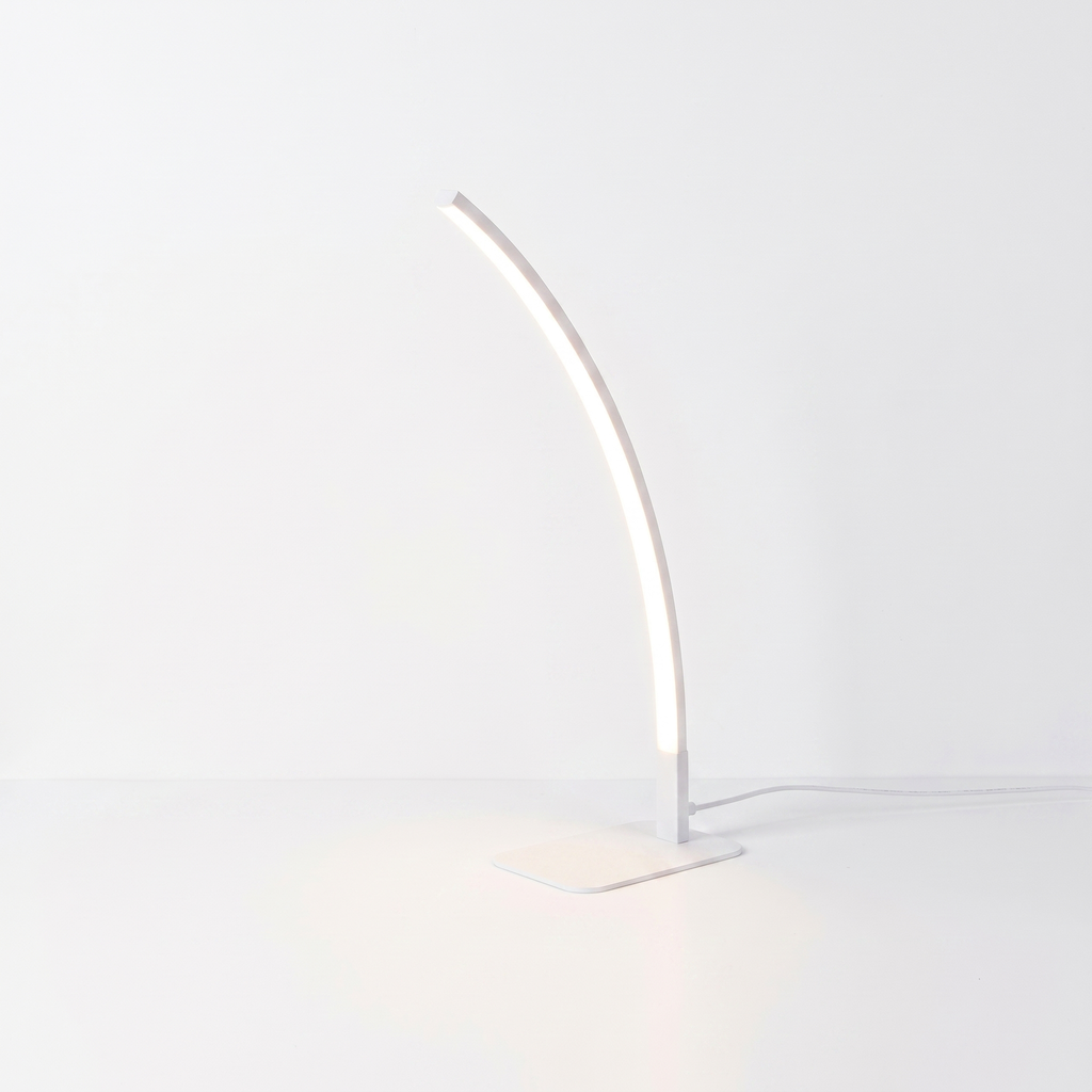 Modern Curved LED Table Lamp 8W USB Powered Dimmable Desk Light