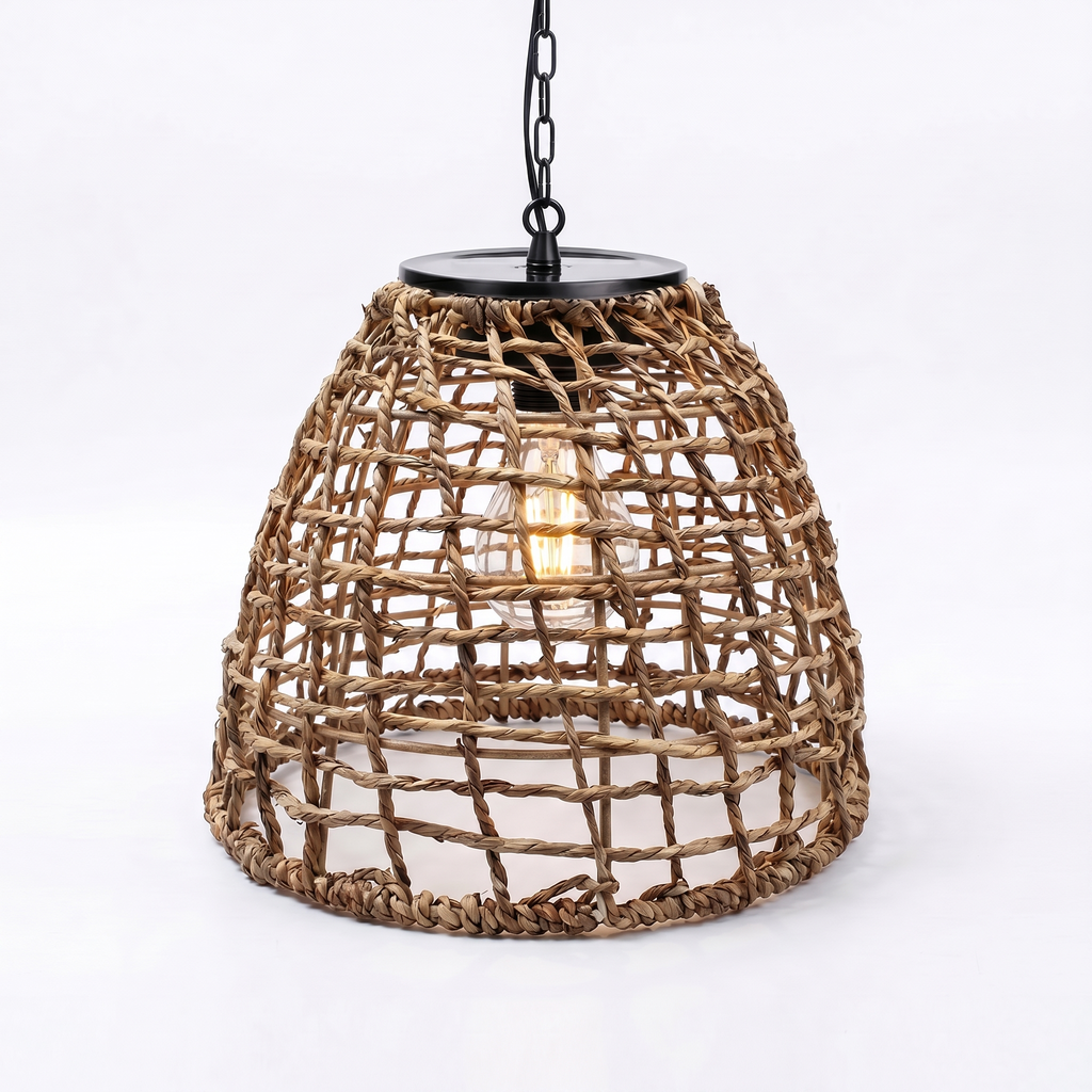 Solarcraft Solar Powered Woven Rattan Outdoor Hanging Lantern Led