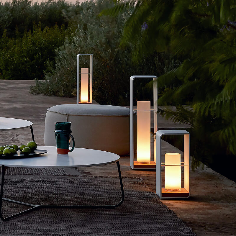 Black Rectangular Solar Outdoor Lantern With Frosted Glass Diffuser