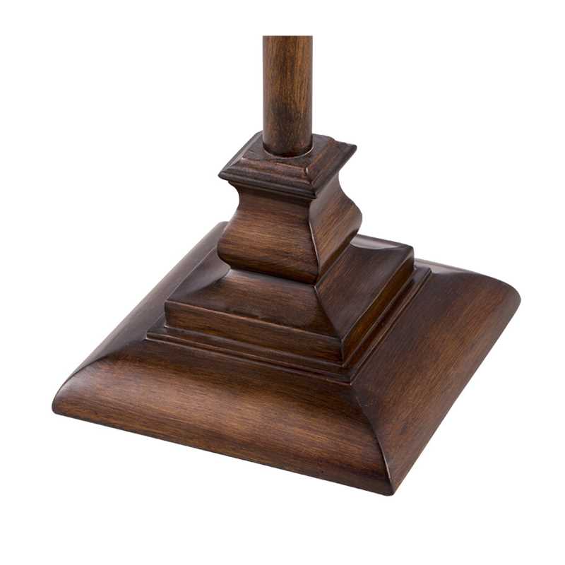 Brown Vintage Floor Lamp With Pleated Fabric Shade And Resin Stand