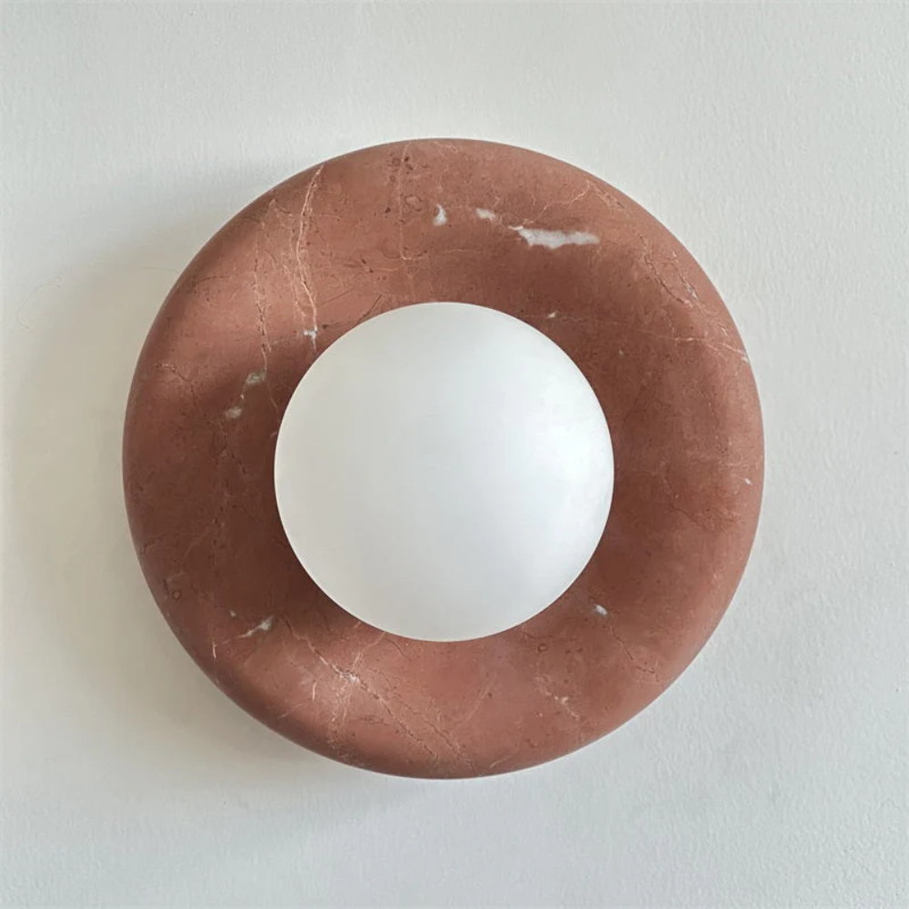 Modern Marble Wall Sconce LED Glass Globe