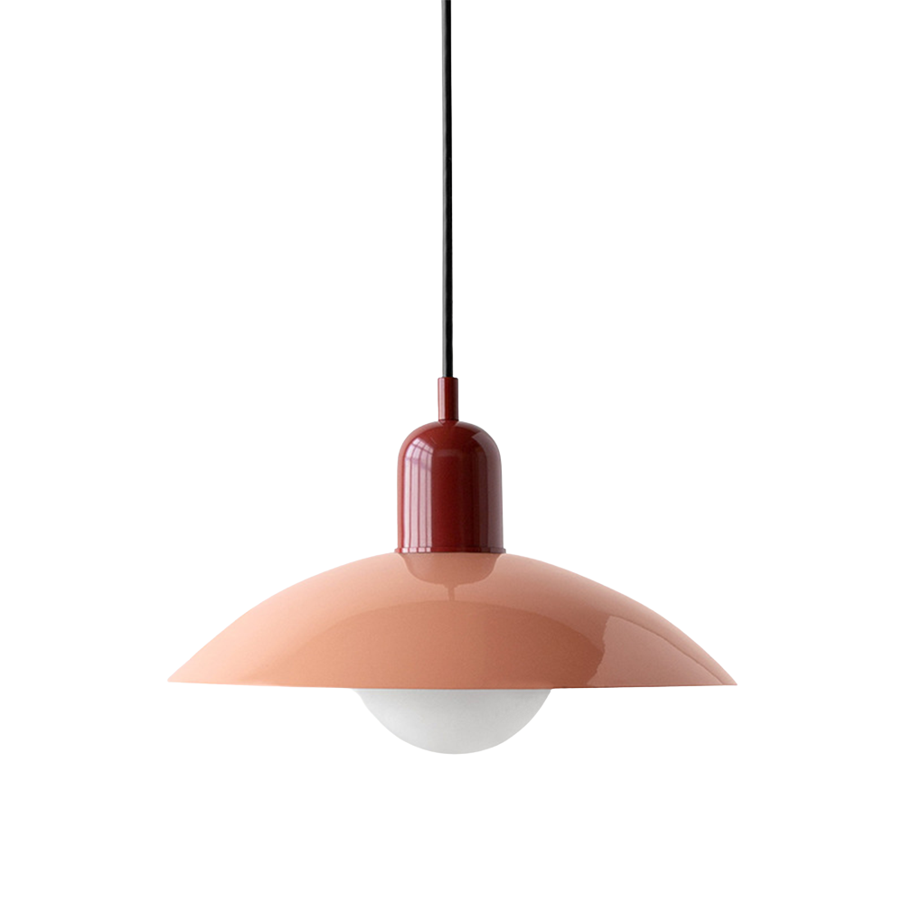 NordicCraft Shallow Curved Metal Shade Pendant Ceiling Light Creamy