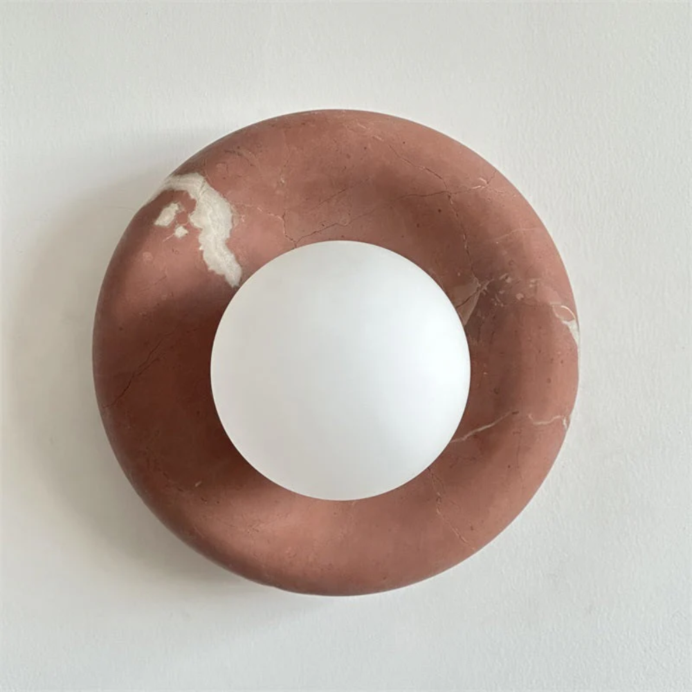 Modern Marble Wall Sconce LED Glass Globe