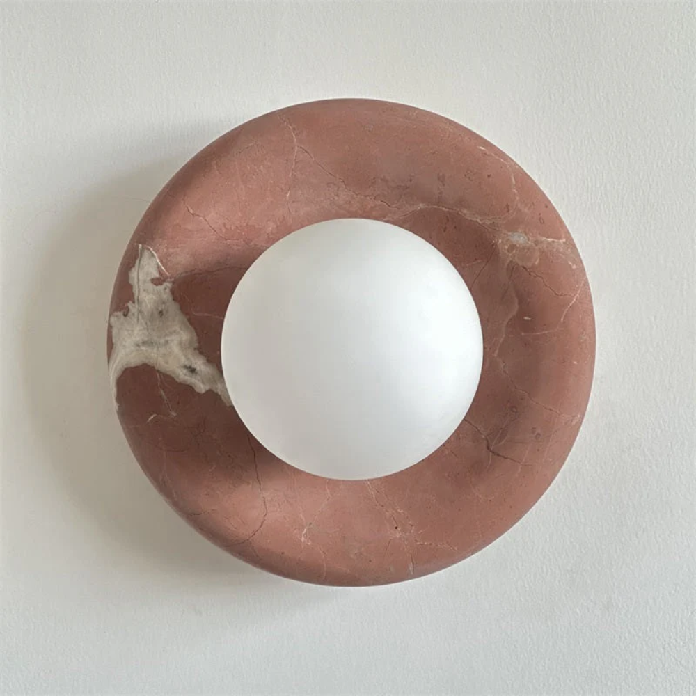 Modern Marble Wall Sconce LED Glass Globe