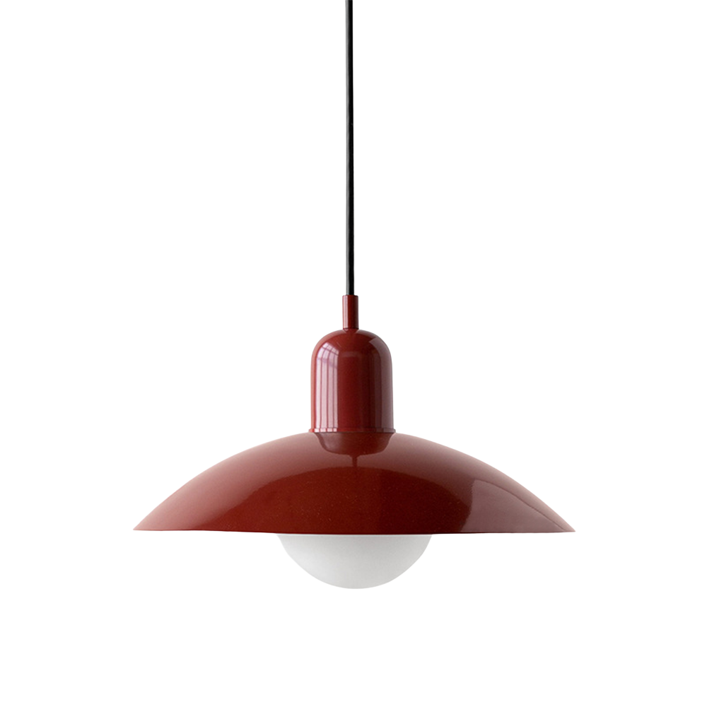 NordicCraft Shallow Curved Metal Shade Pendant Ceiling Light Creamy