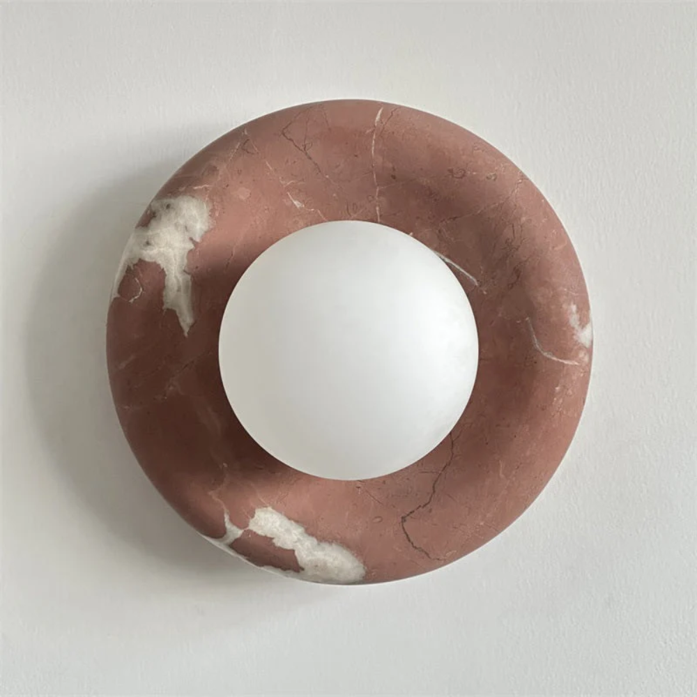 Modern Marble Wall Sconce LED Glass Globe