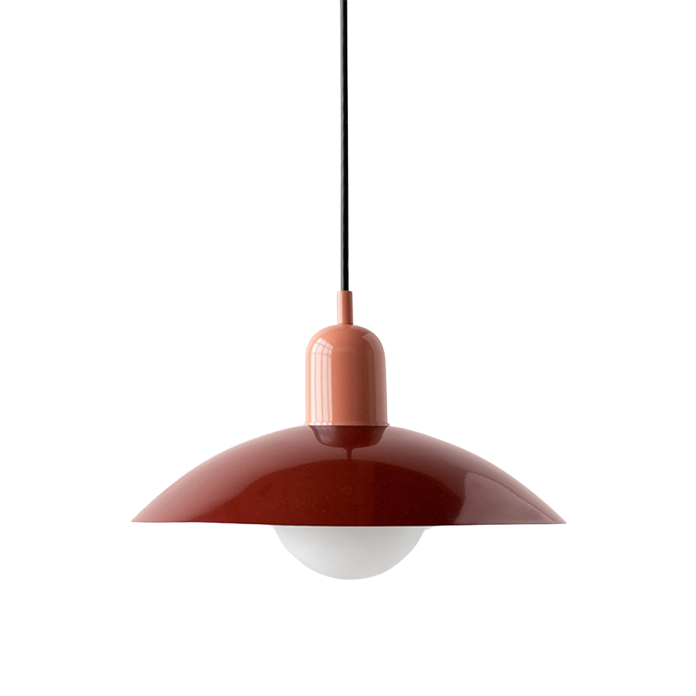 NordicCraft Shallow Curved Metal Shade Pendant Ceiling Light Creamy
