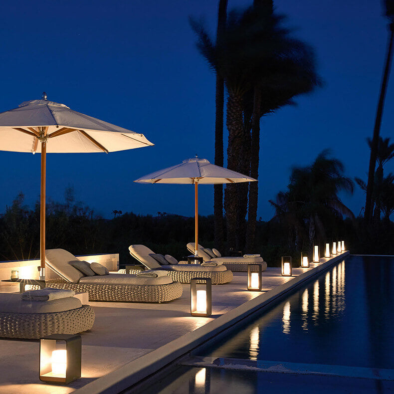 Black Rectangular Solar Outdoor Lantern With Frosted Glass Diffuser