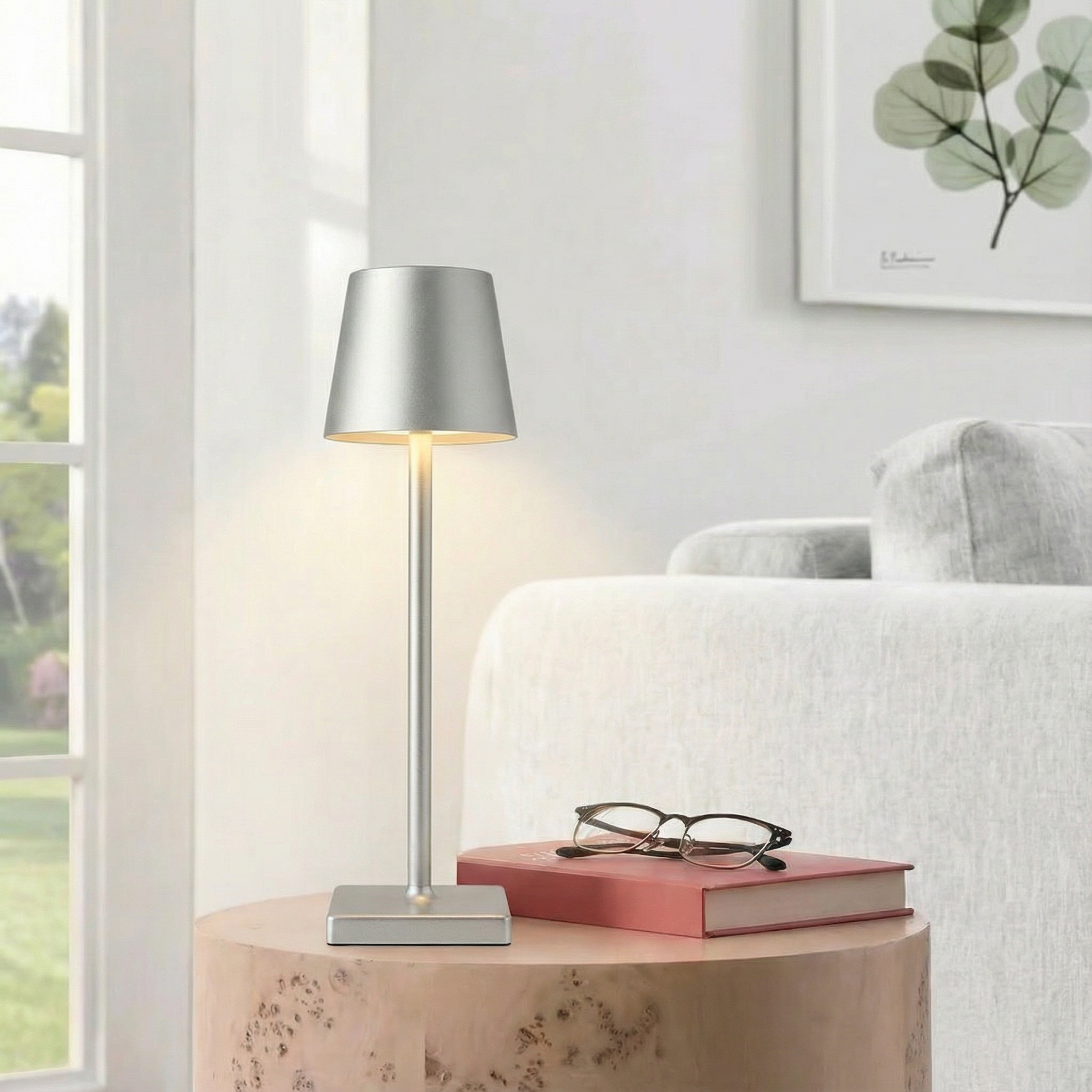 Portable Modern Aluminum Rechargeable Touch Dimmable LED Table Lamp