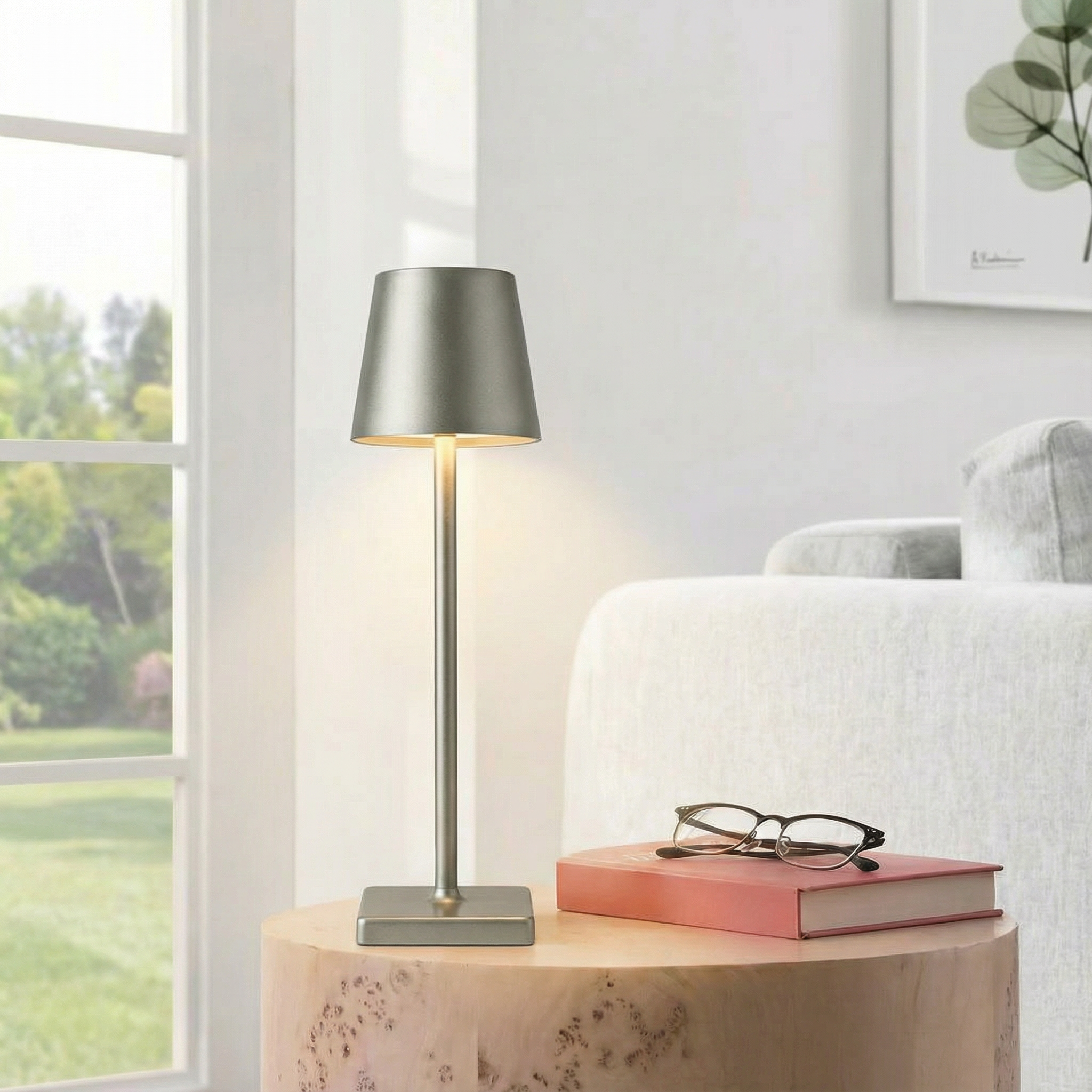 Portable Modern Aluminum Rechargeable Touch Dimmable LED Table Lamp
