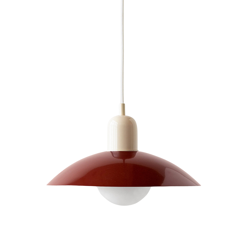 NordicCraft Shallow Curved Metal Shade Pendant Ceiling Light Creamy