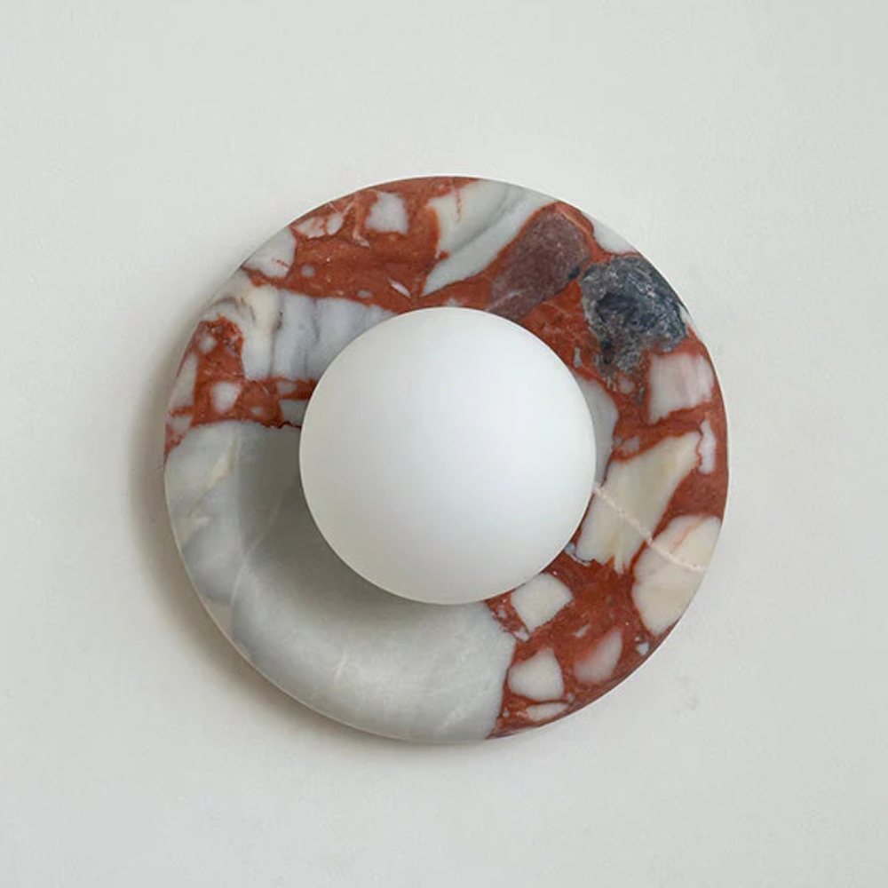 Modern Marble Wall Sconce LED Glass Globe