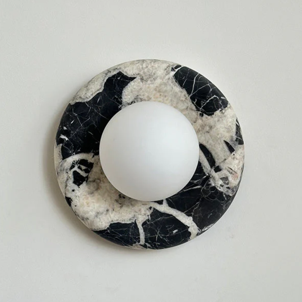 Modern Marble Wall Sconce LED Glass Globe