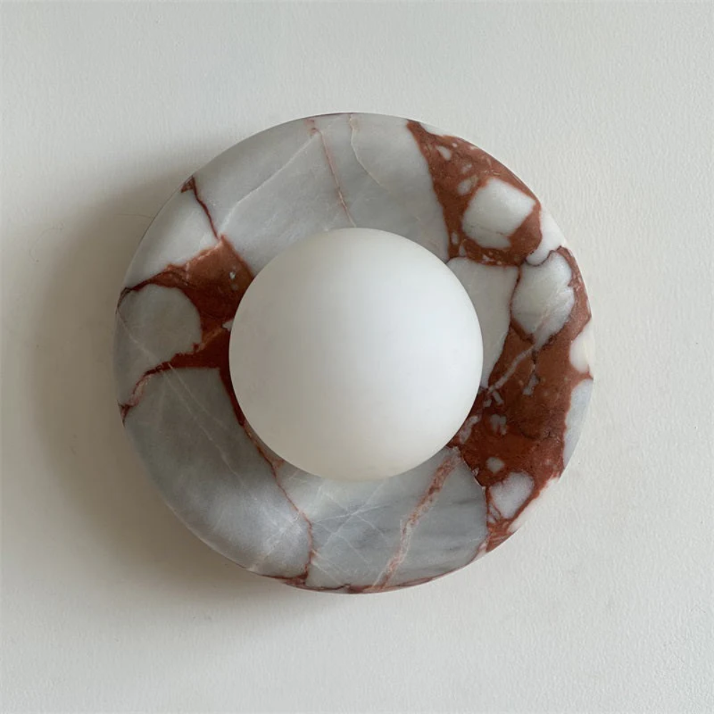 Modern Marble Wall Sconce LED Glass Globe