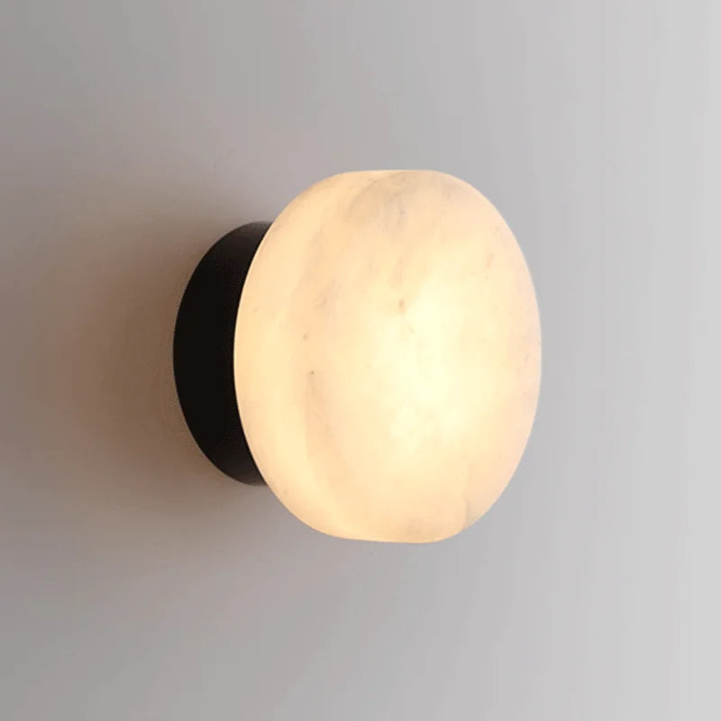 Artisanova Premium Marble Wall Sconce With Polished Metal Frame