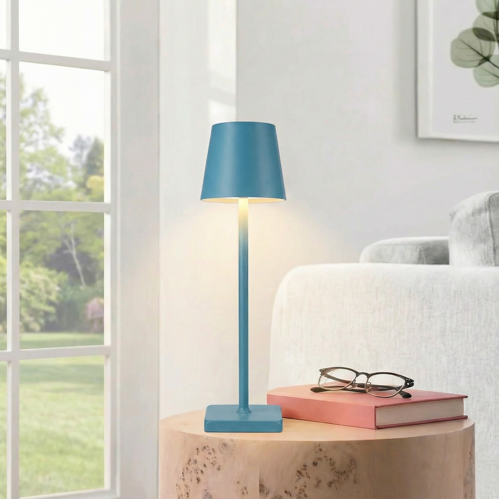 Portable Modern Aluminum Rechargeable Touch Dimmable LED Table Lamp