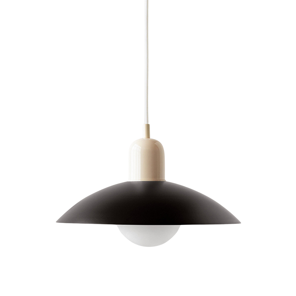 NordicCraft Shallow Curved Metal Shade Pendant Ceiling Light Creamy