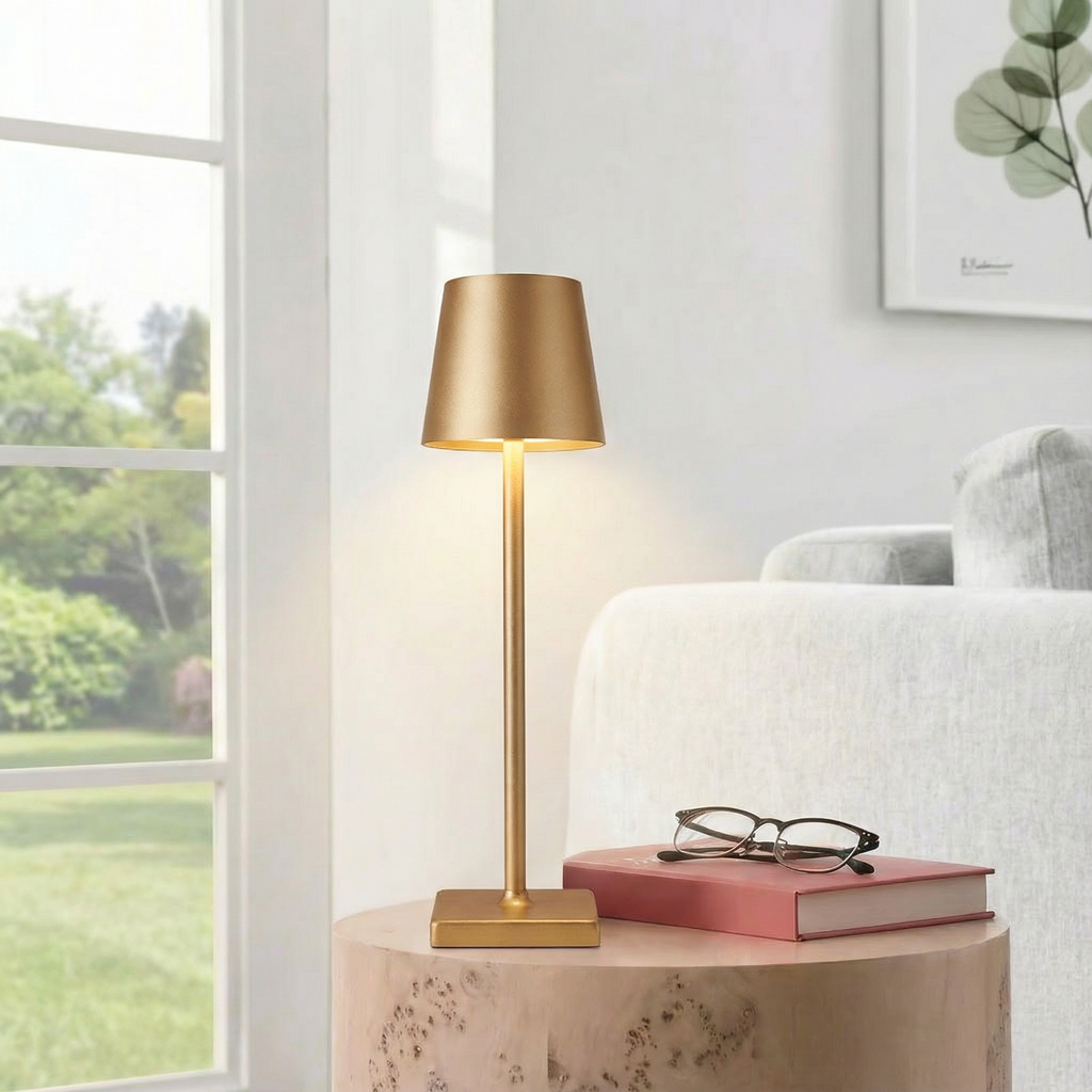 Portable Modern Aluminum Rechargeable Touch Dimmable LED Table Lamp