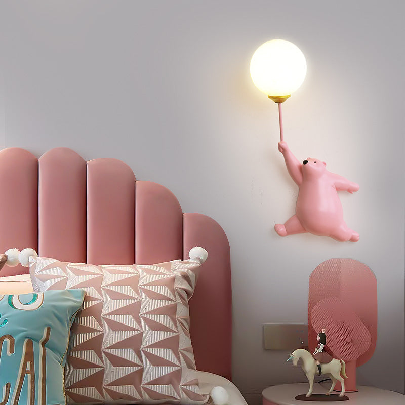 Bear Balloon Wall Lamp Decorative Kids Room Night Light