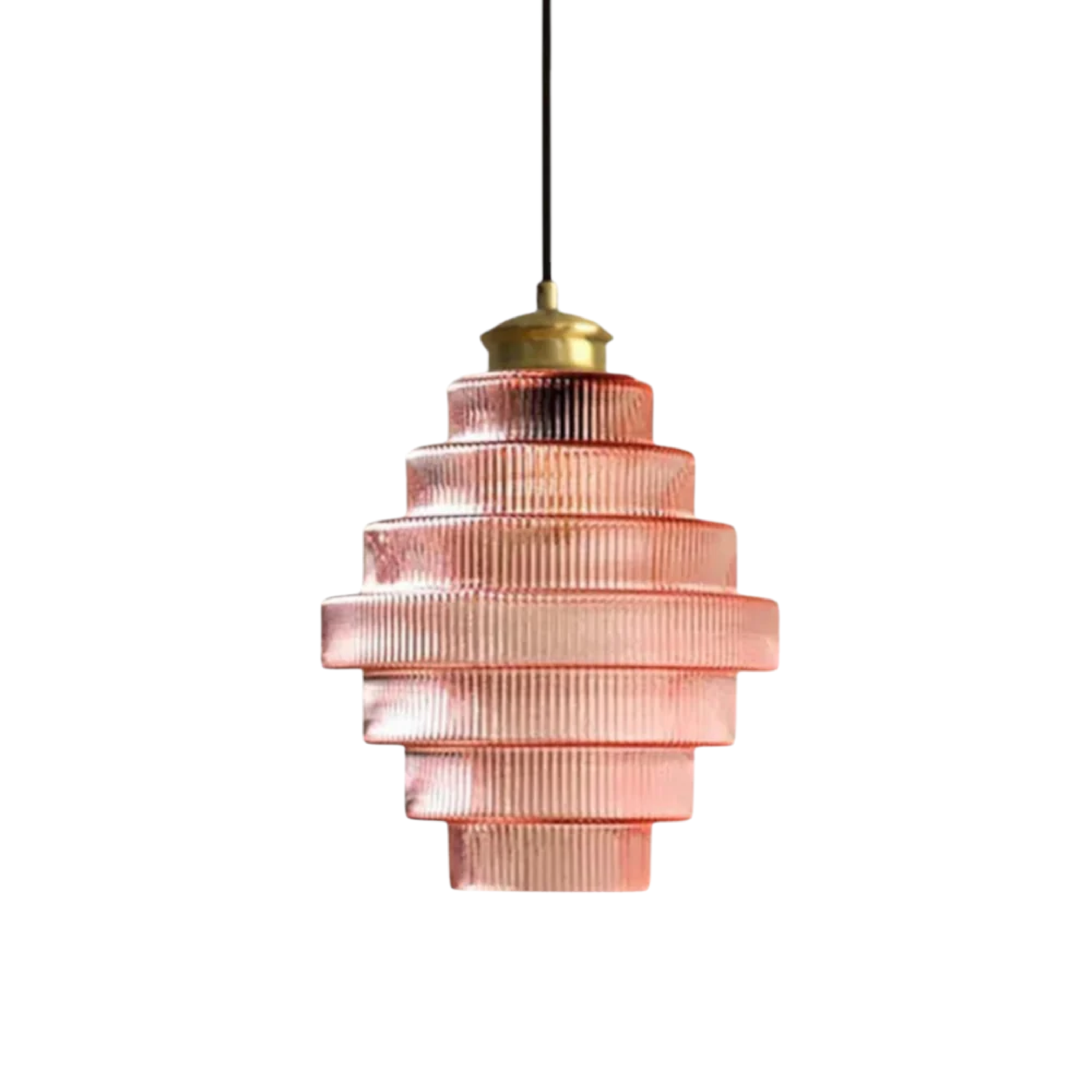 Vintage Tiered Glass Pendant Light E27 Socket For Kitchen Dining Room