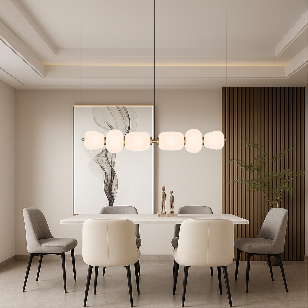 Minimalist White Bar Pendant Light For Modern Home Living Room