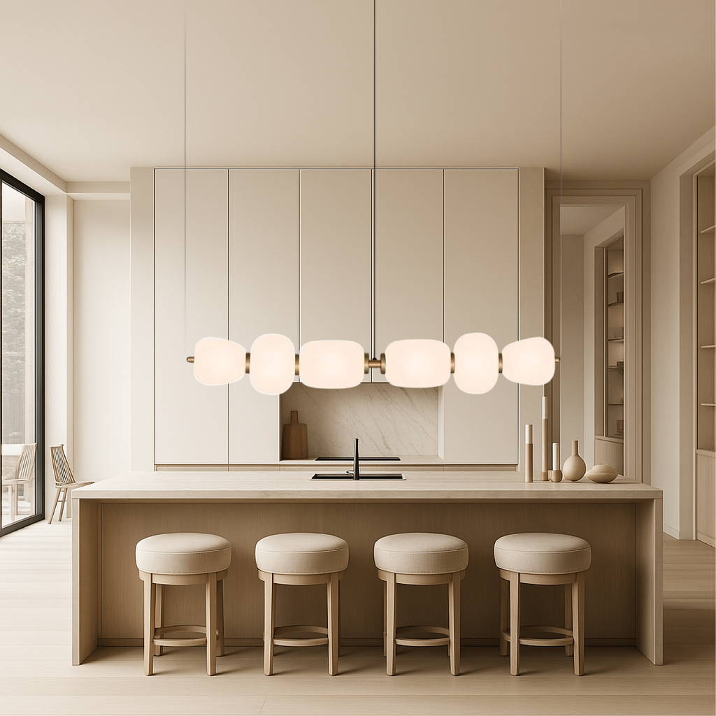 Minimalist White Bar Pendant Light For Modern Home Living Room