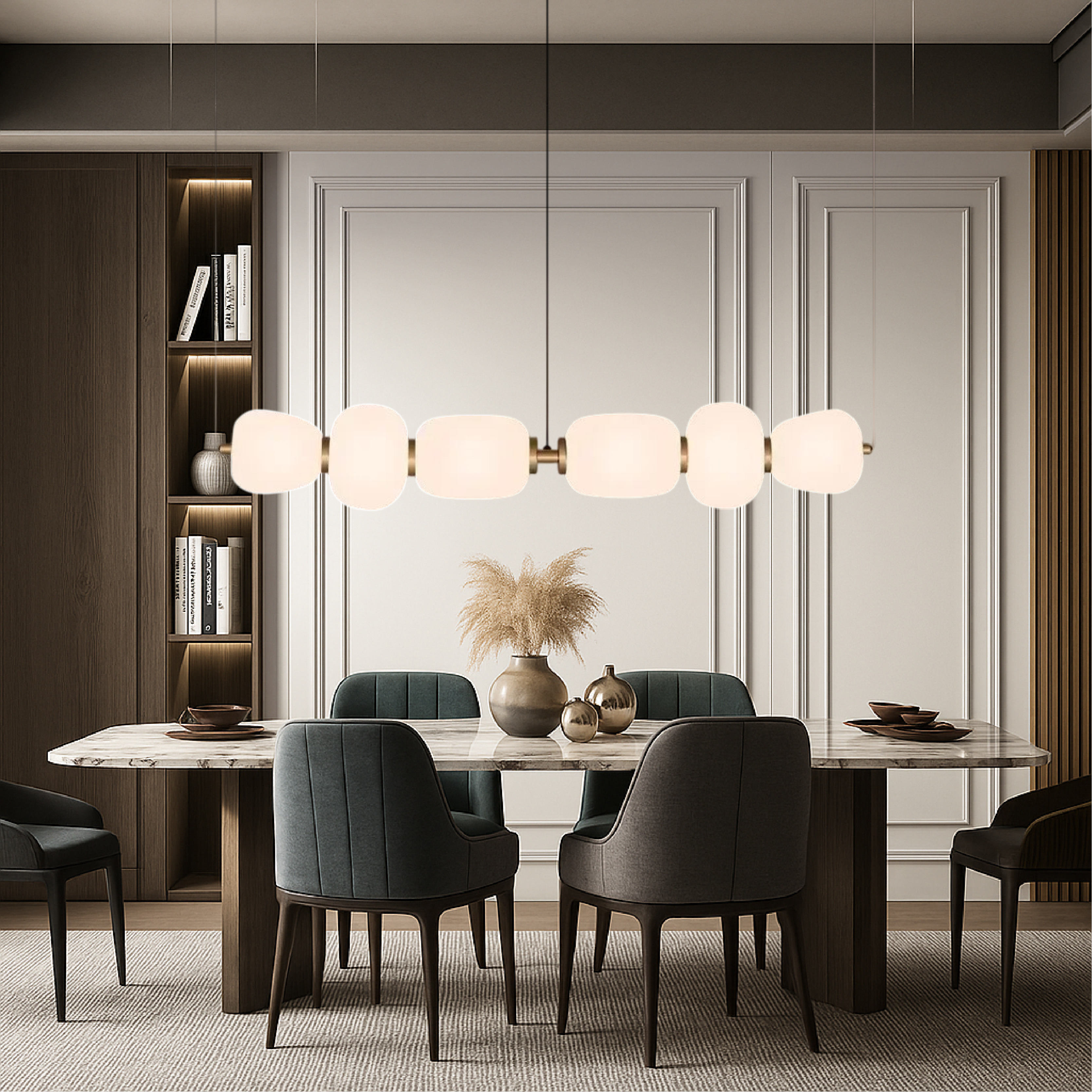 Minimalist White Bar Pendant Light For Modern Home Living Room