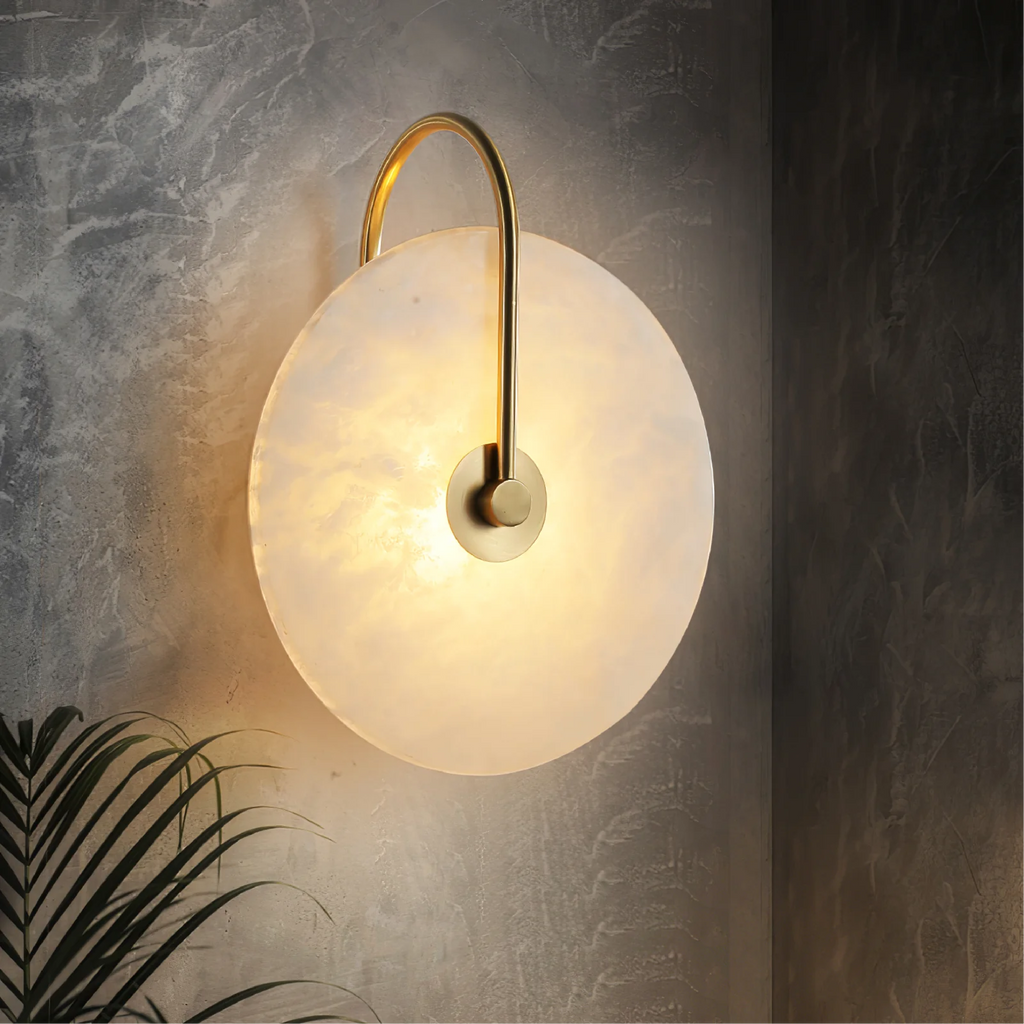 Minimalist Led Marble Wall Lamp With Sleek Geometric Design For Home