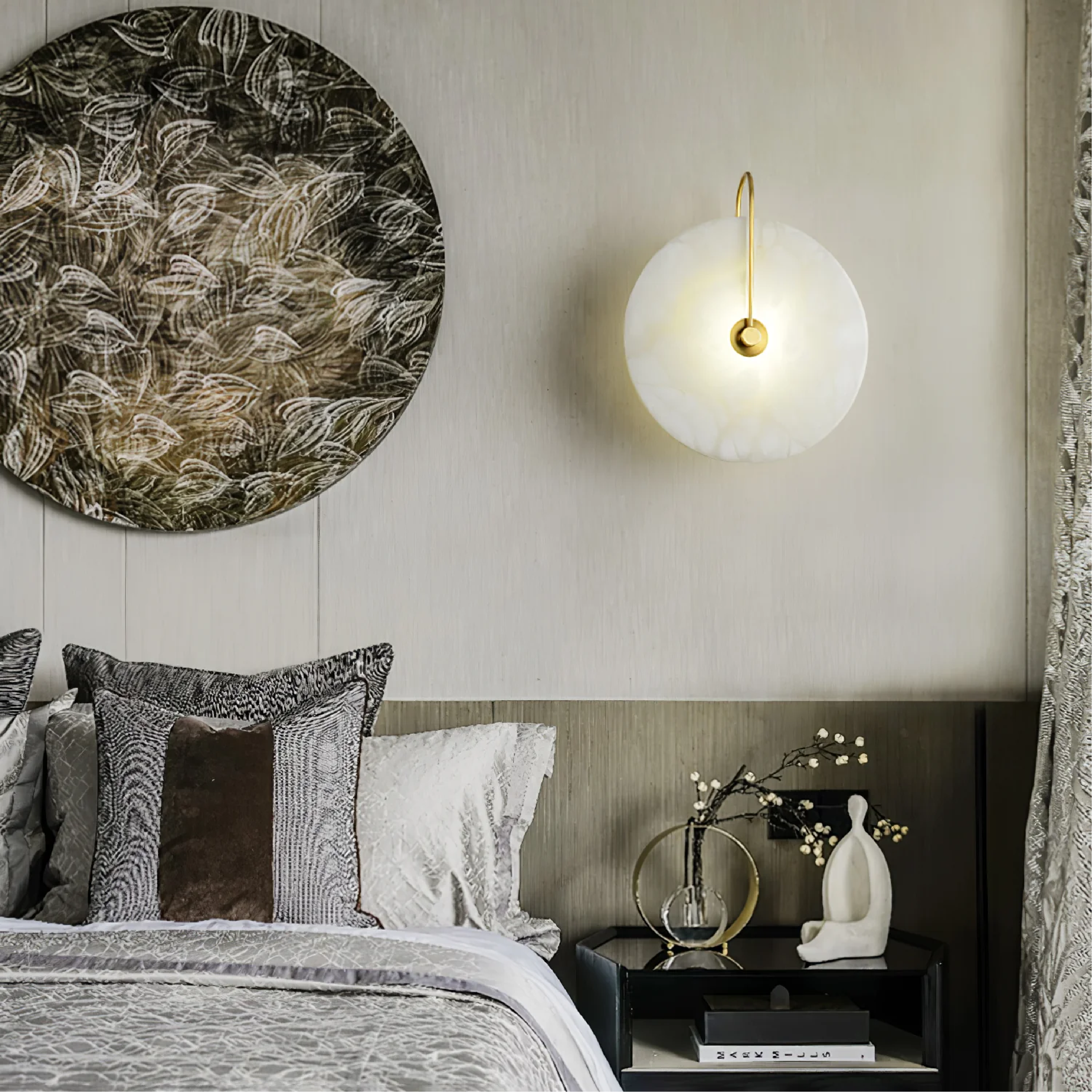 Minimalist Led Marble Wall Lamp With Sleek Geometric Design For Home