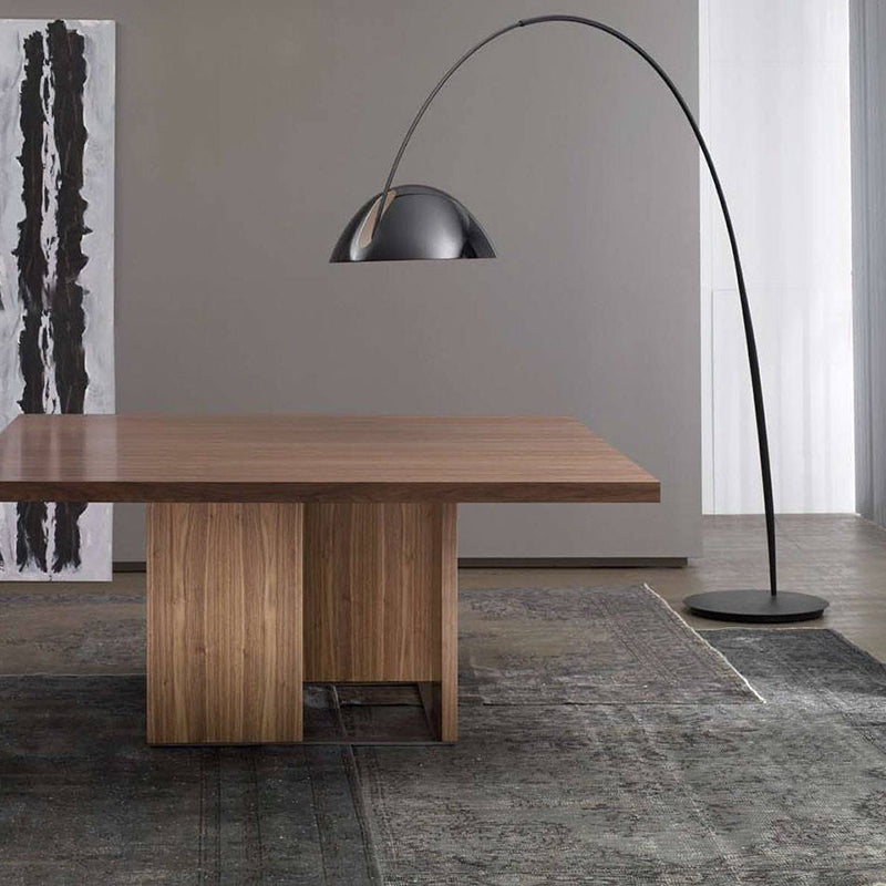 Contemporary Matte Black Arc Floor Lamp With Sturdy Round Base