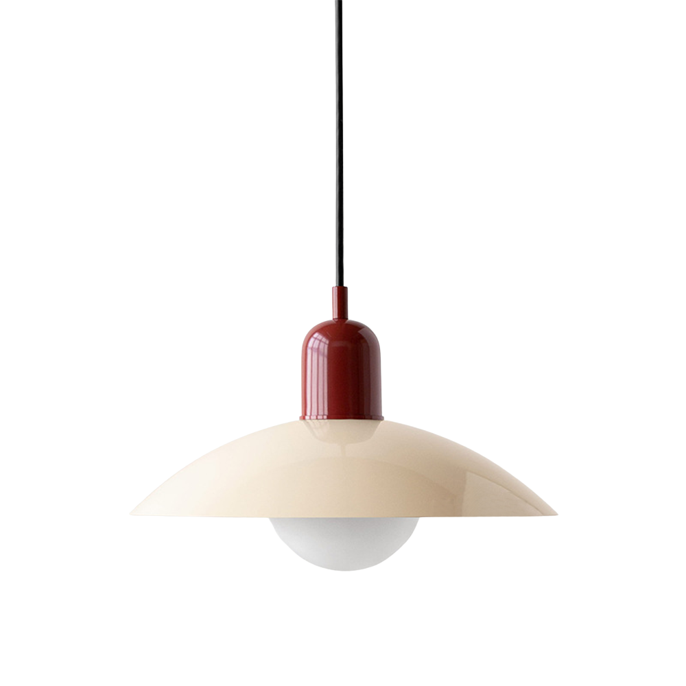 NordicCraft Shallow Curved Metal Shade Pendant Ceiling Light Creamy