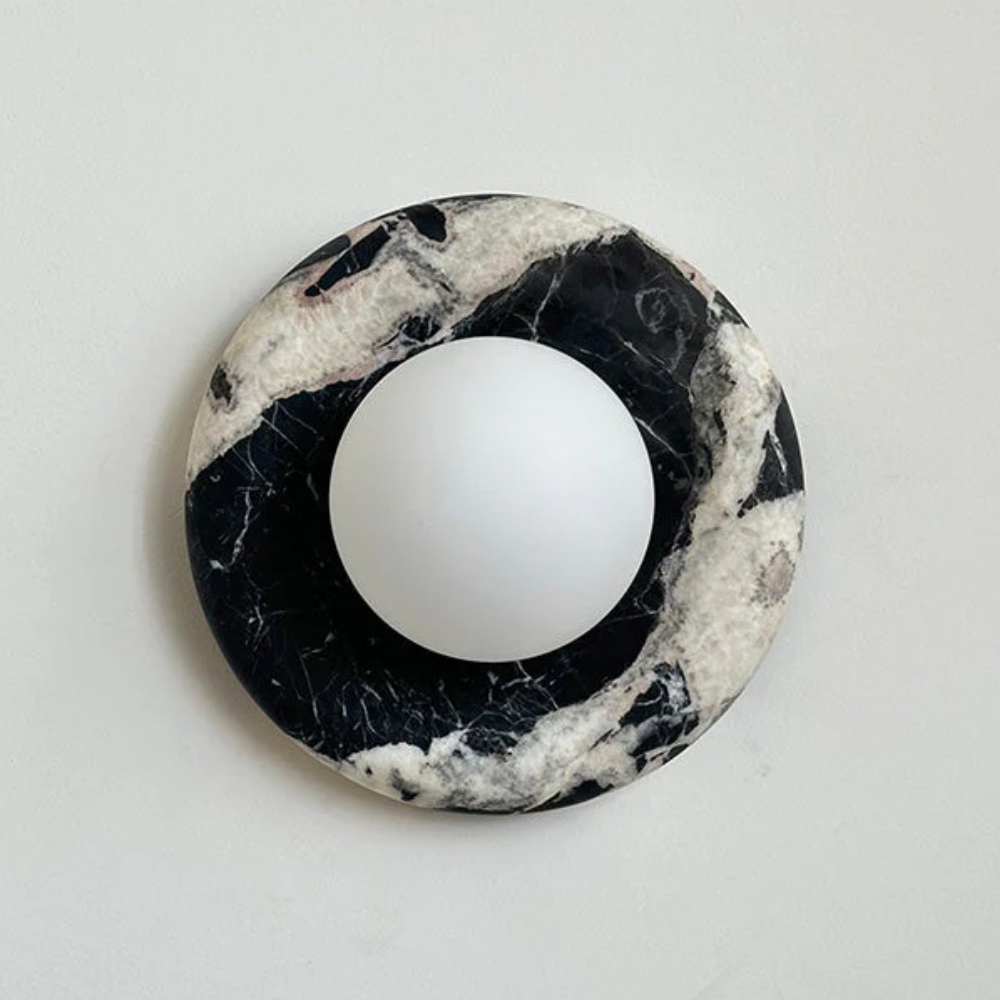 Modern Marble Wall Sconce LED Glass Globe