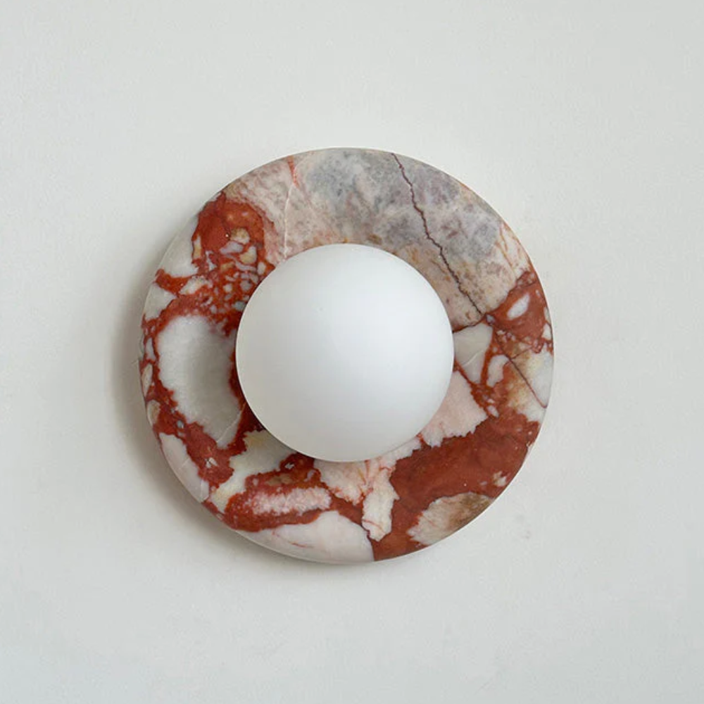 Modern Marble Wall Sconce LED Glass Globe
