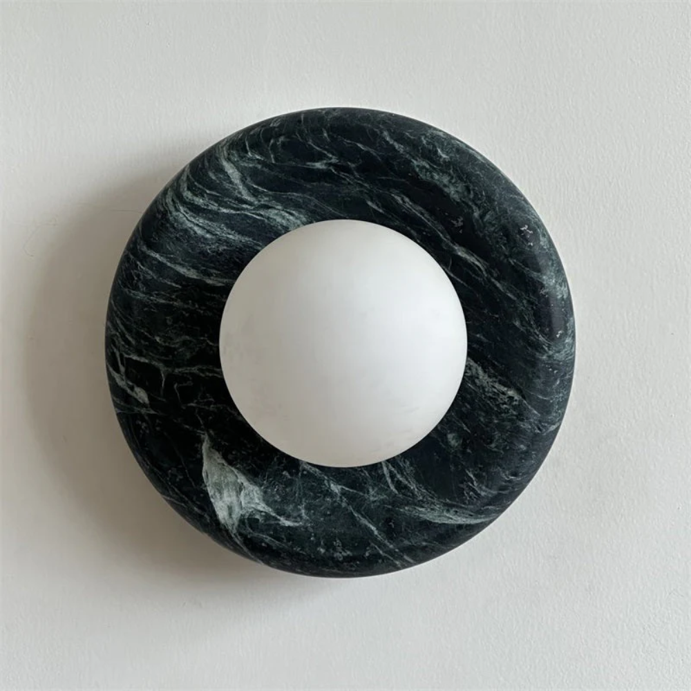 Modern Marble Wall Sconce LED Glass Globe