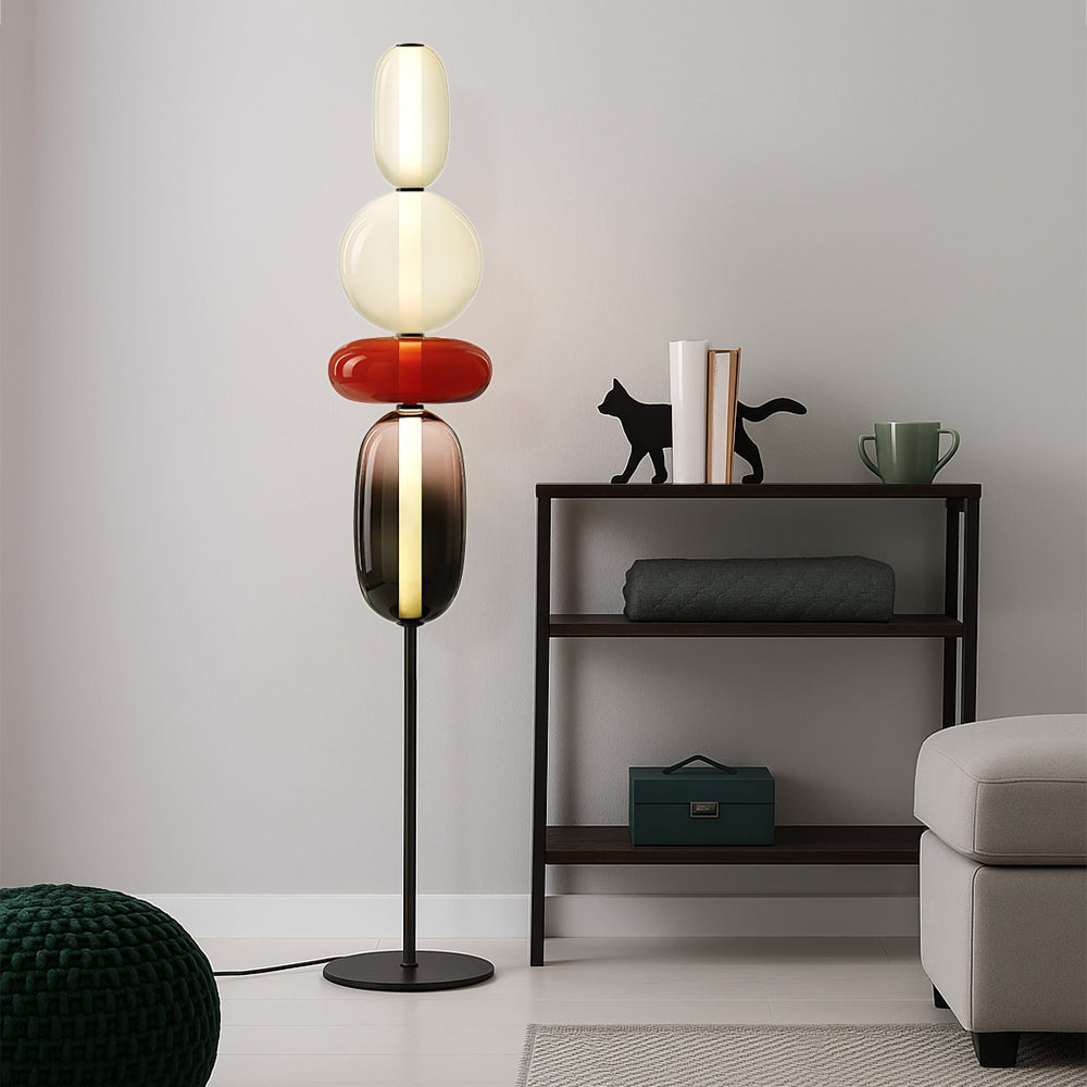Noyam Candy Stack Sculptural Floor Lamp Contemporary Black Decor