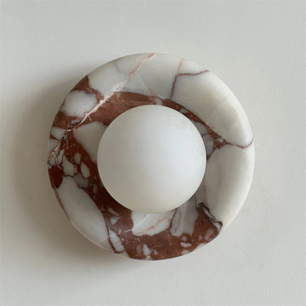 Modern Marble Wall Sconce LED Glass Globe