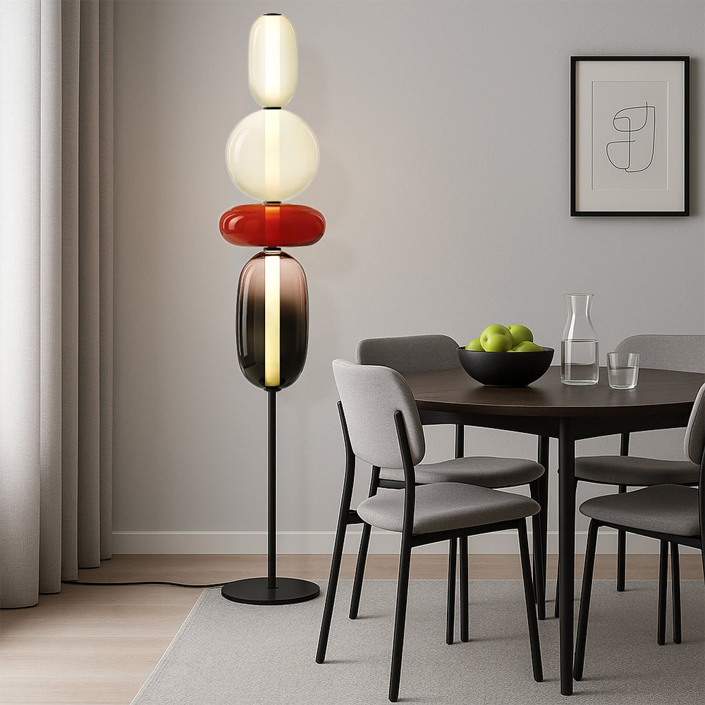 Noyam Candy Stack Sculptural Floor Lamp Contemporary Black Decor