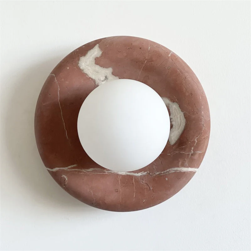 Modern Marble Wall Sconce LED Glass Globe