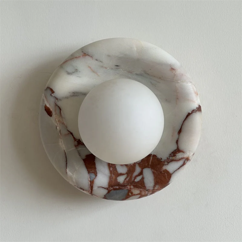 Modern Marble Wall Sconce LED Glass Globe