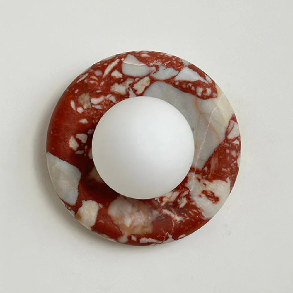 Modern Marble Wall Sconce LED Glass Globe