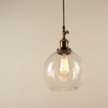 Vintage Round Glass Globe Pendant Light With Brass Ceiling Lamp