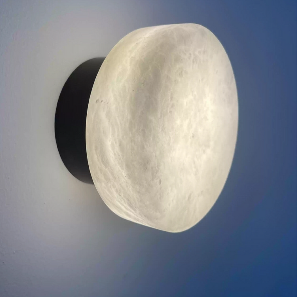 Artisanova Premium Marble Wall Sconce With Polished Metal Frame