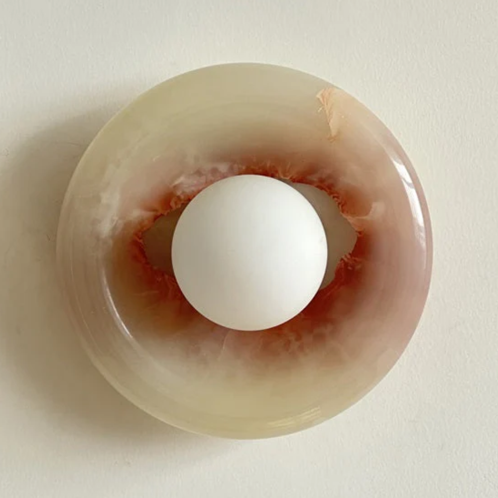 Modern Marble Wall Sconce LED Glass Globe