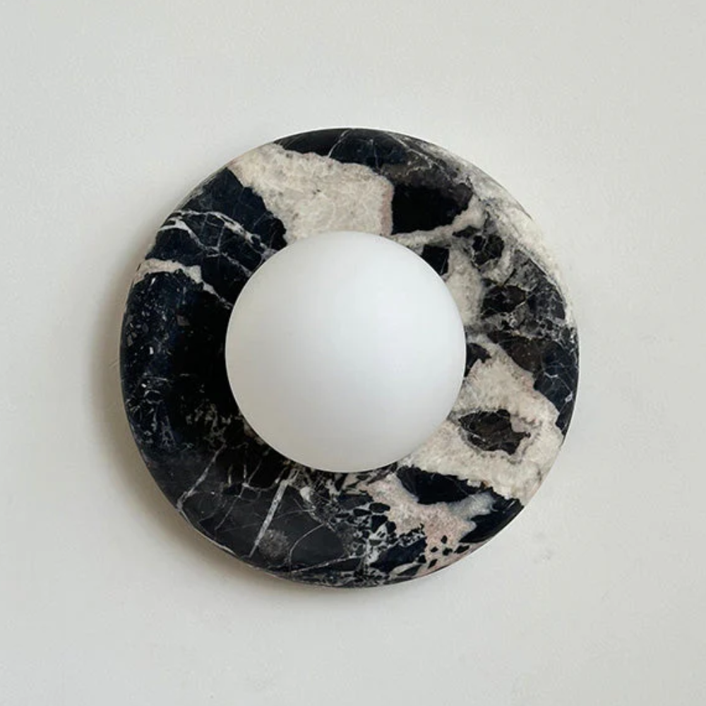 Modern Marble Wall Sconce LED Glass Globe