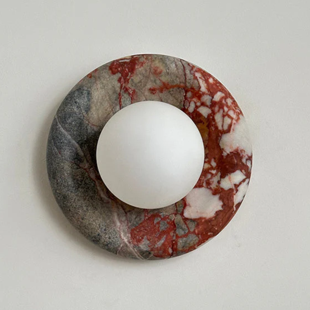 Modern Marble Wall Sconce LED Glass Globe