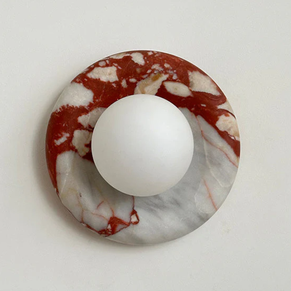 Modern Marble Wall Sconce LED Glass Globe