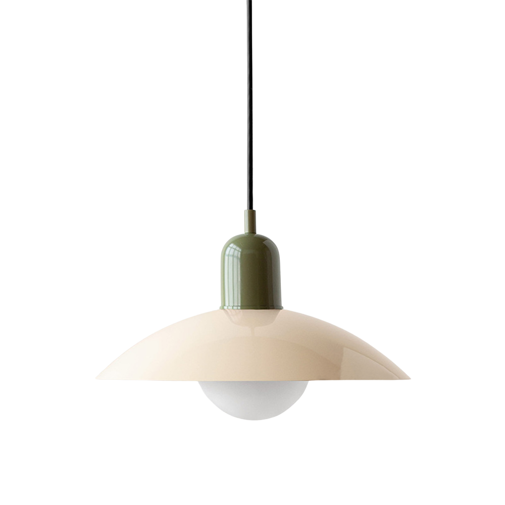 NordicCraft Shallow Curved Metal Shade Pendant Ceiling Light Creamy