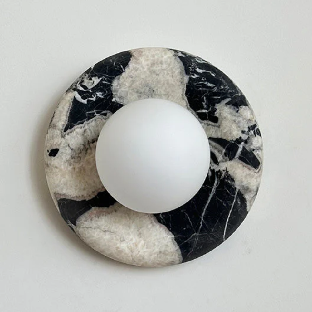 Modern Marble Wall Sconce LED Glass Globe