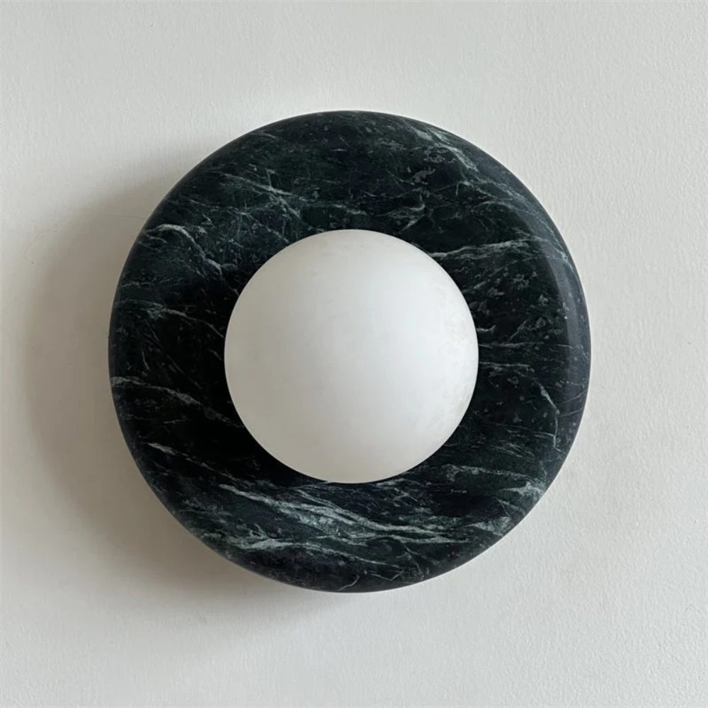 Modern Marble Wall Sconce LED Glass Globe
