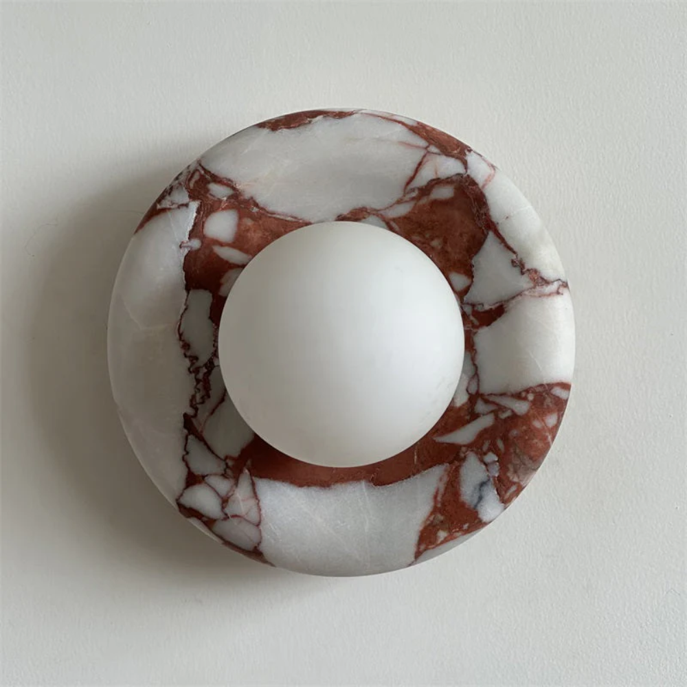 Modern Marble Wall Sconce LED Glass Globe